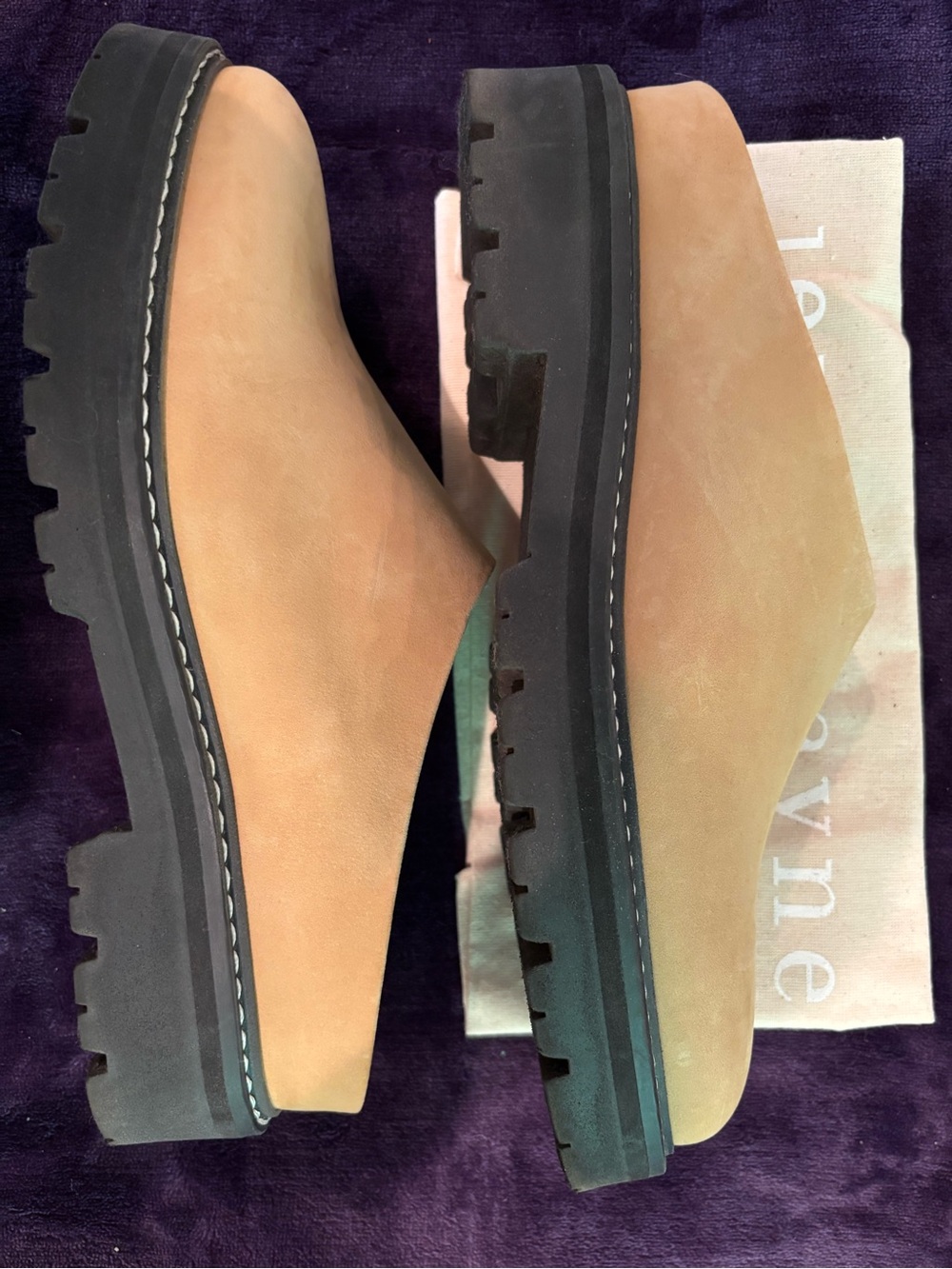Jenni Kayne Sand Suede Chunky Heel mules - Picture 3 of 5